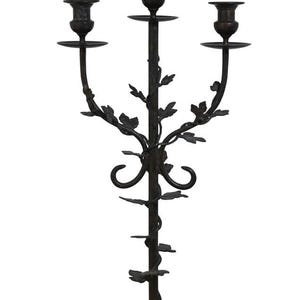 68697: MAITLAND SMITH Bronze Floor Lamp w. Leather Shade