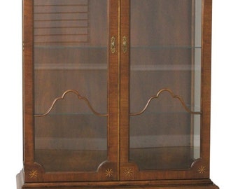 L56356EC: BAKER Inlaid Walnut 2 Door China Display Cabinet