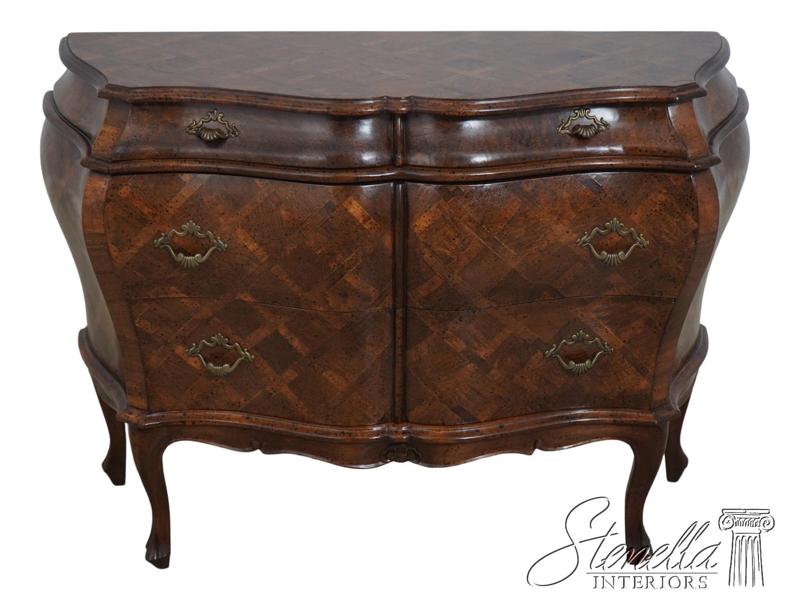 家具 italy bombe chest 18thC Italian Marquetry Bombe Chest of Drawers - Three