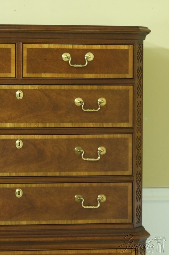 33106EC THOMASVILLE Mahogany Collection Banded Tall Chest of