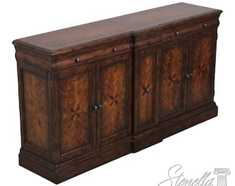 L72635: Continental Style Inlaid Front Distressed Sideboard Console