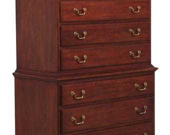 58186: HENKEL HARRIS Model 164 Cherry 9 Drawer Tall Chest On Chest