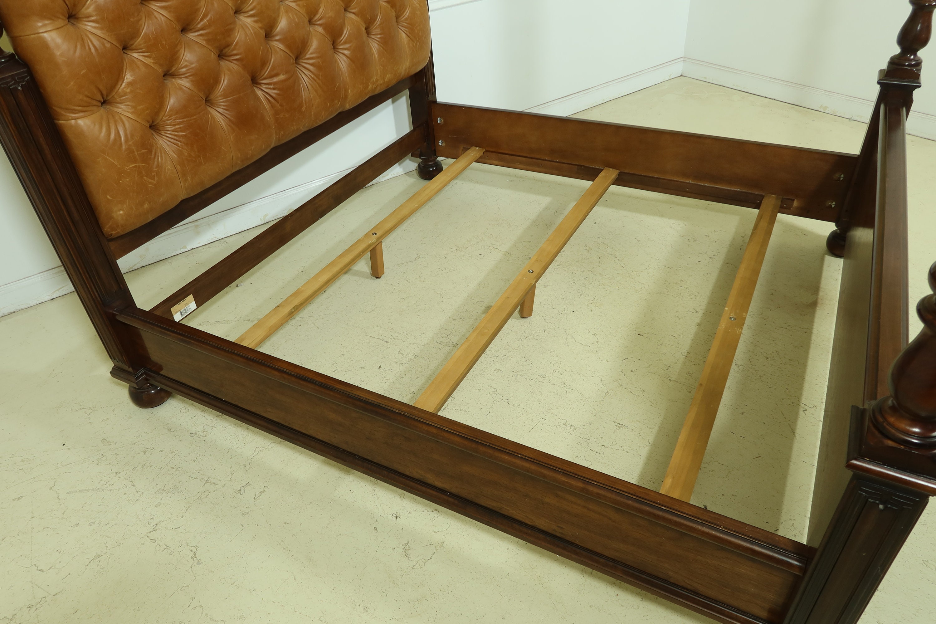 32680EC HENREDON King Size Walnut & Leather Bed Etsy