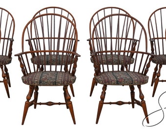 L60913EC: Set of 8 WARREN CHAIR WORKS Windsor Dining Room Chairs
