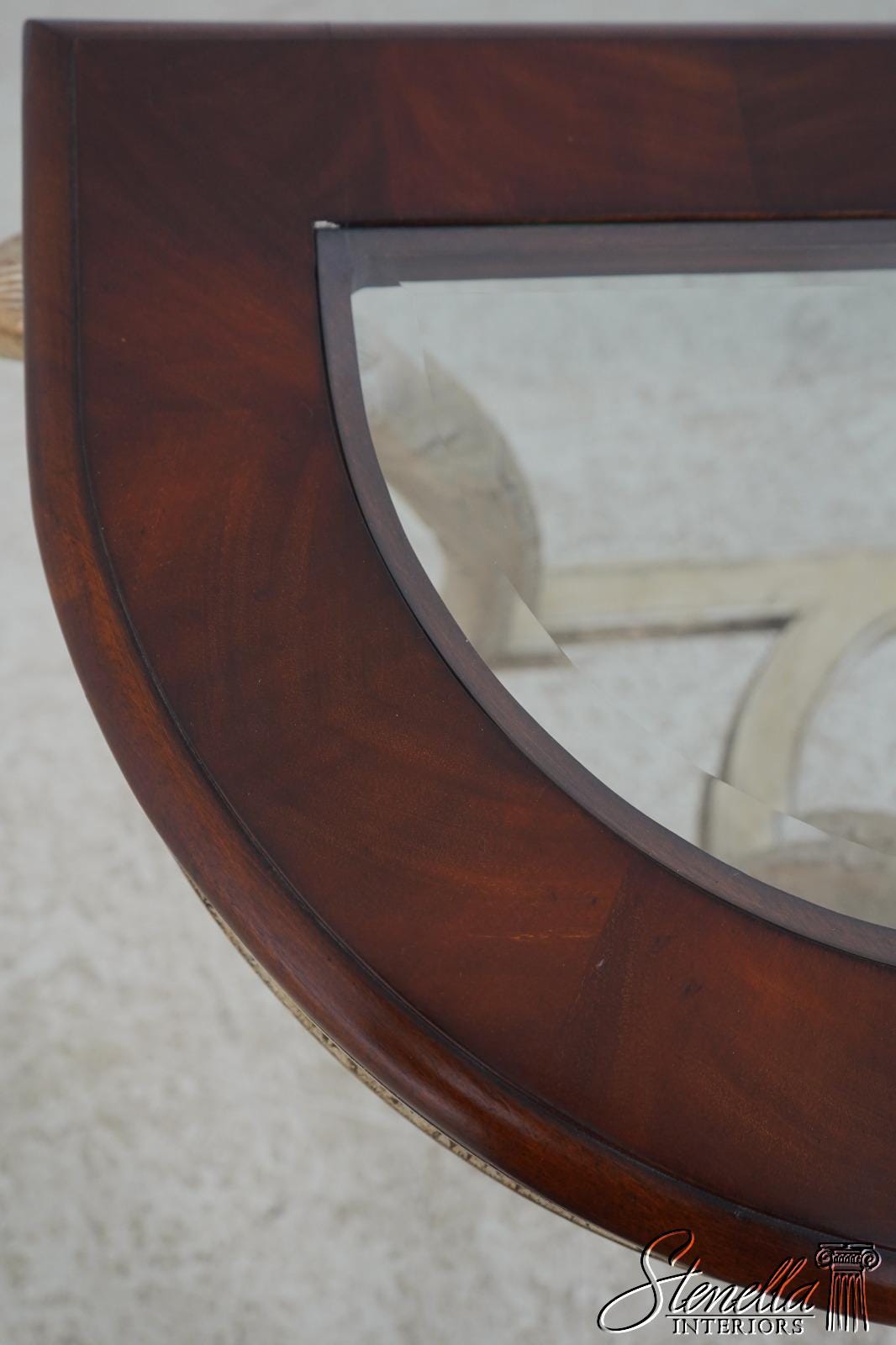 L68144: Eagle Carved Regency Style Glass Top Sofa Console