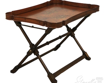 57725EC: Chinoiserie Toleware Tray Top Folding Coffee Table