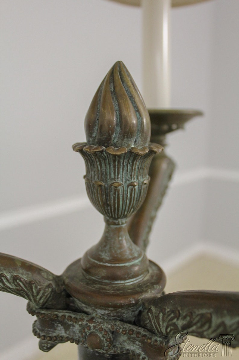 F57455EC MAITLAND SMITH Bronze & Marble Torchiere Table Lamp Etsy