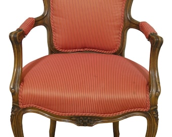 F53777EC: Vintage French Louis XV Style Open Armchair