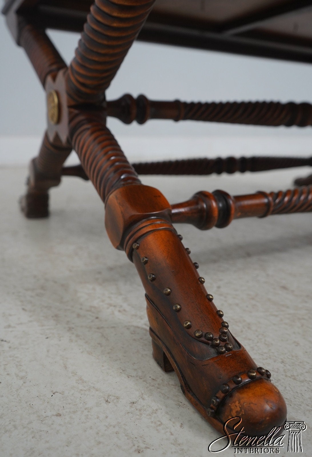 L64739EC: THEODORE ALEXANDER Leather Top Shoe Foot Coffee Table - Etsy
