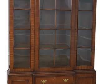 61730EC: KITTINGER T-638 Dome Top Mahogany Bookcase China Cabinet