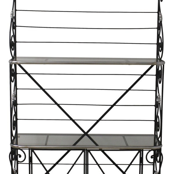 56971EC: Wrought Iron French Style Bakers Rack