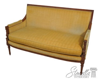 F61406EC: Vintage French Louis XVI Style Upholstered Loveseat