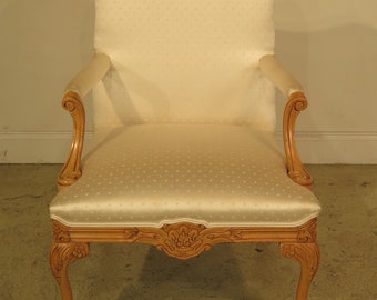 24778: ETHAN ALLEN Claw Foot Carved Open Library Chair