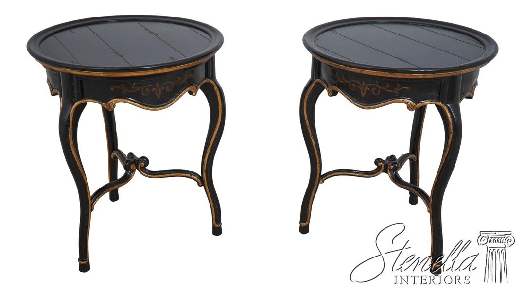 L61002EC Pair MARGE CARSON Round Painted Finish Lamp Tables Etsy