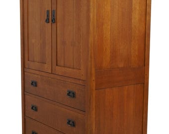 69376: STICKLEY Mission Oak Entertainment Cabinet Armoire