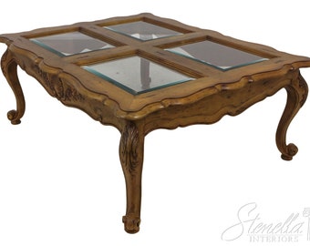 58766EC: CENTURY Country French Glass Top Coffee Table