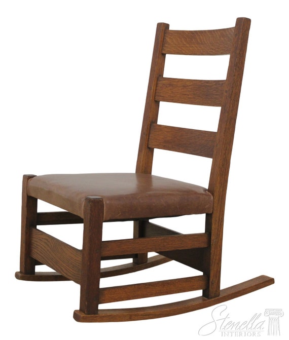 F56447EC Gustav STICKLEY Small Mission Oak Rocking Chair Etsy UK