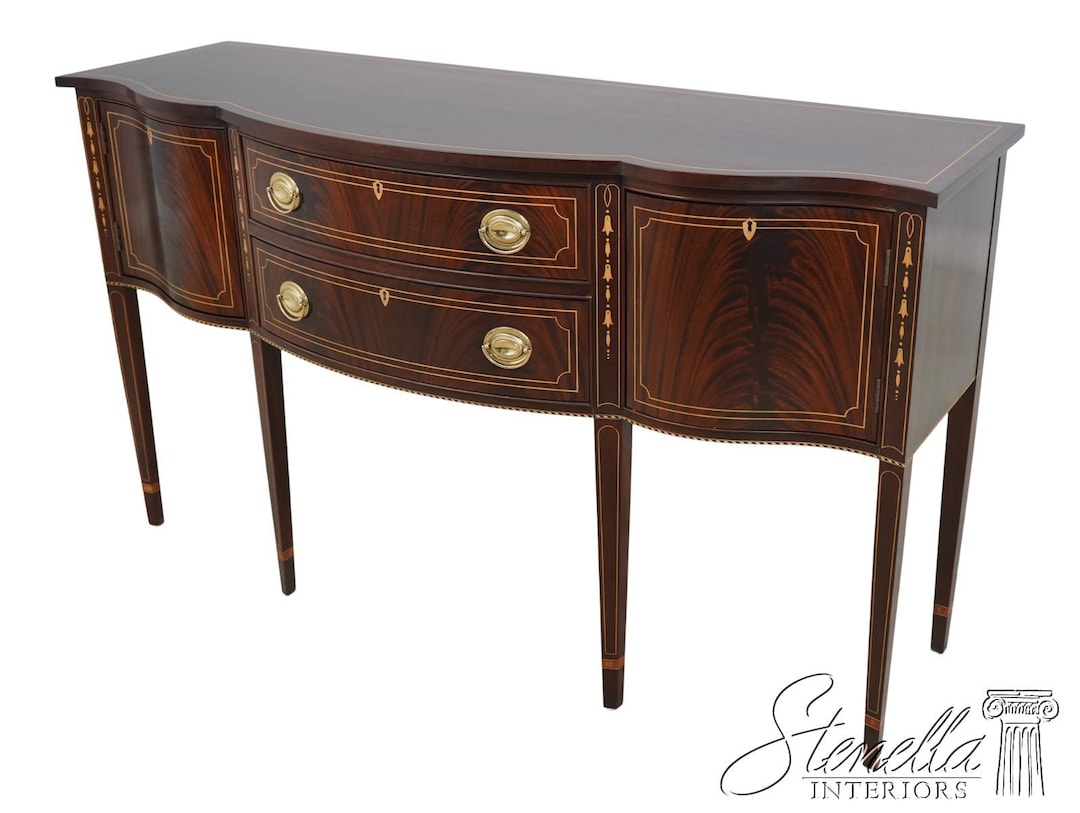 67145: STICKLEY Inlaid Federal Style Mahogany Sideboard - Etsy