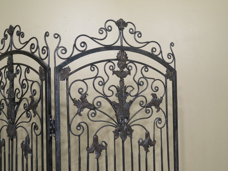31234EC THEODORE ALEXANDER 3 Panel Wrought Iron Room Divider Etsy