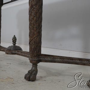 69626: MAITLAND SMITH Travertine Top Bronze Console Table zdjęcie 6