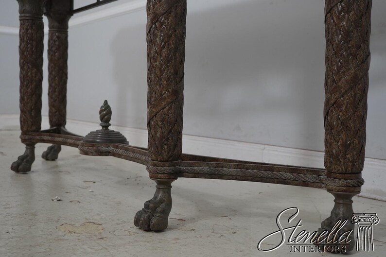 69626: MAITLAND SMITH Travertine Top Bronze Console Table zdjęcie 6