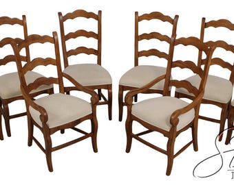 L72415: Set of 8 DREXEL HERITAGE Country French Ladderback Chairs
