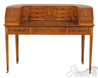 L73376: Vintage Edwardian Satinwood Painted Carlton House Desk