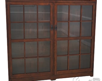 63936EC: Arts & Crafts 2 Door Mission Oak Bookcase