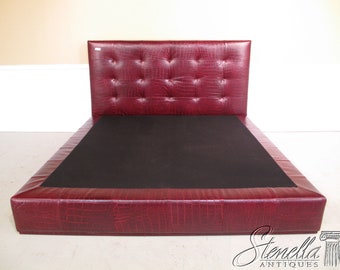 16729E:  High Quality Tufted Textured Leather King Bed
