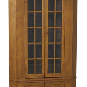 63931EC: Antique Reproduction Painted Finish Tall Corner Cabinet