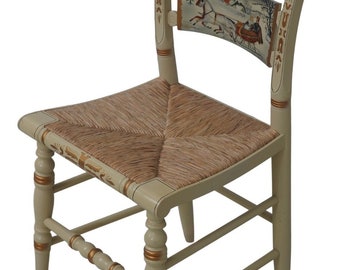 64767EC: HITCHCOCK Rush Seat Limited Edition Christmas Chair C