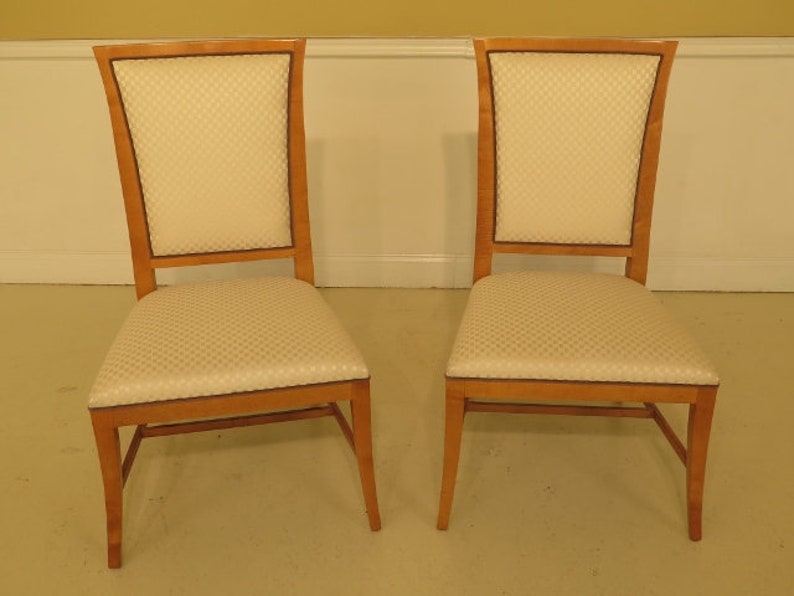 30199EC Set Of 4 BAKER Modern Design Upholstered Dining Room Chairs