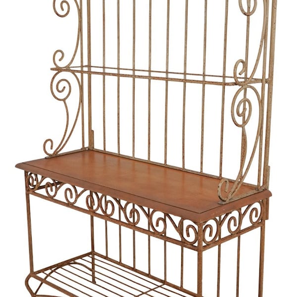 59964EC: Country French Distressed Finish Potting Or Bakers Rack