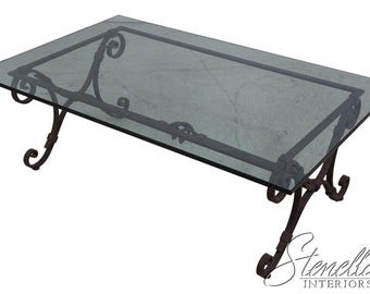 65810EC: Iron Base Glass Top Coffee Cocktail Table