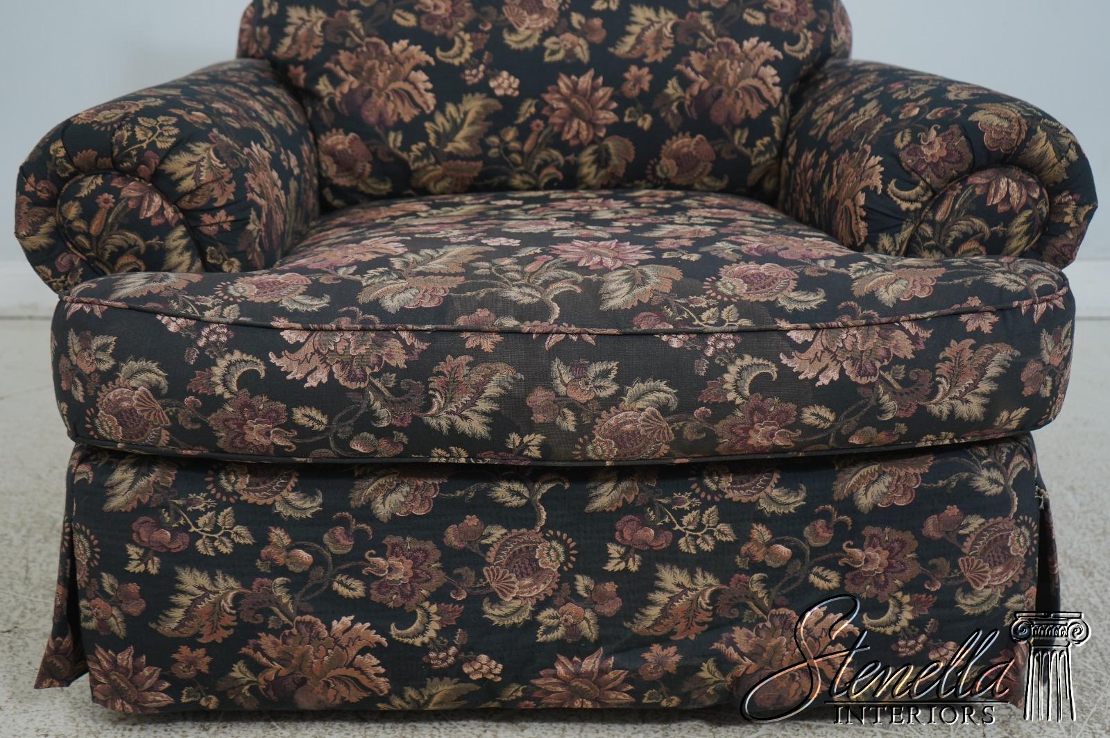F67767: THOMASVILLE Large Floral Upholstered Club Chair