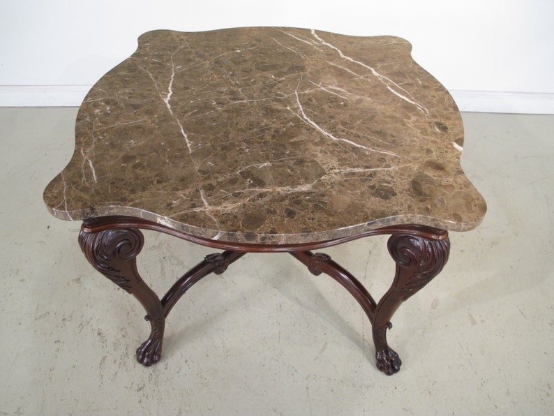 L22228E CENTURY or HENREDON Marble Top Center Table Etsy