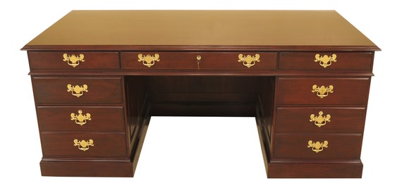 30408ec Statton Large Solid Cherry Executive Office Desk Etsy