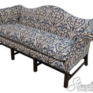 L61692EC: Quality Vintage Chippendale Camelback Sofa ~ NEW UPHOLSTERY