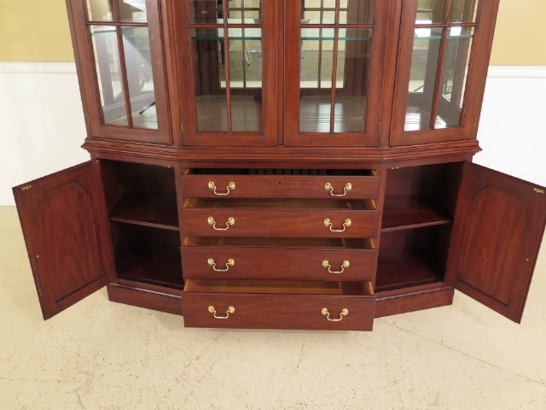 29877ec Henkel Harris Cherry 4 Door Breakfront China Cabinet