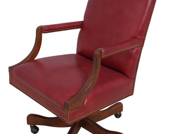 62819EC: HANCOCK & MOORE Revolving Leather Office Or Desk Chair