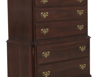 72537: ETHAN ALLEN Cherry 7 Drawer Tall Dresser Chest On Chest