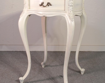 F53984EC: French Style Painted Finish 1 Drawer Nightstand