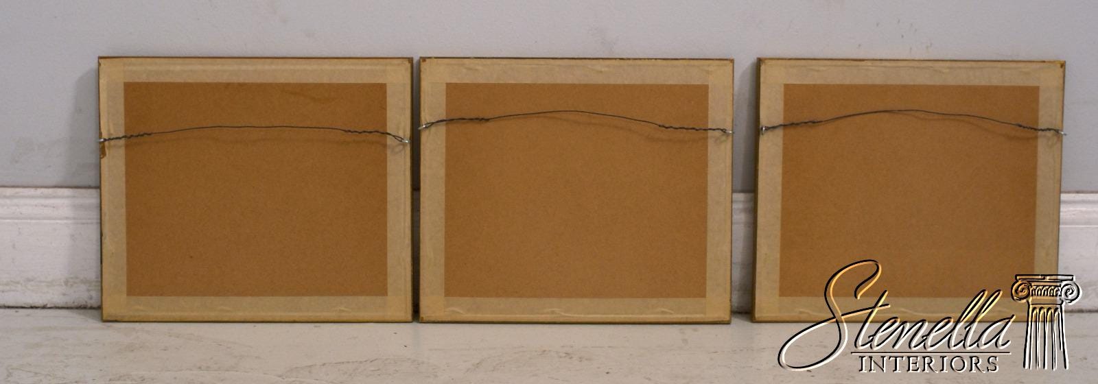 LF68433: Set of 3 Vintage Italian Colored Engraving Etching