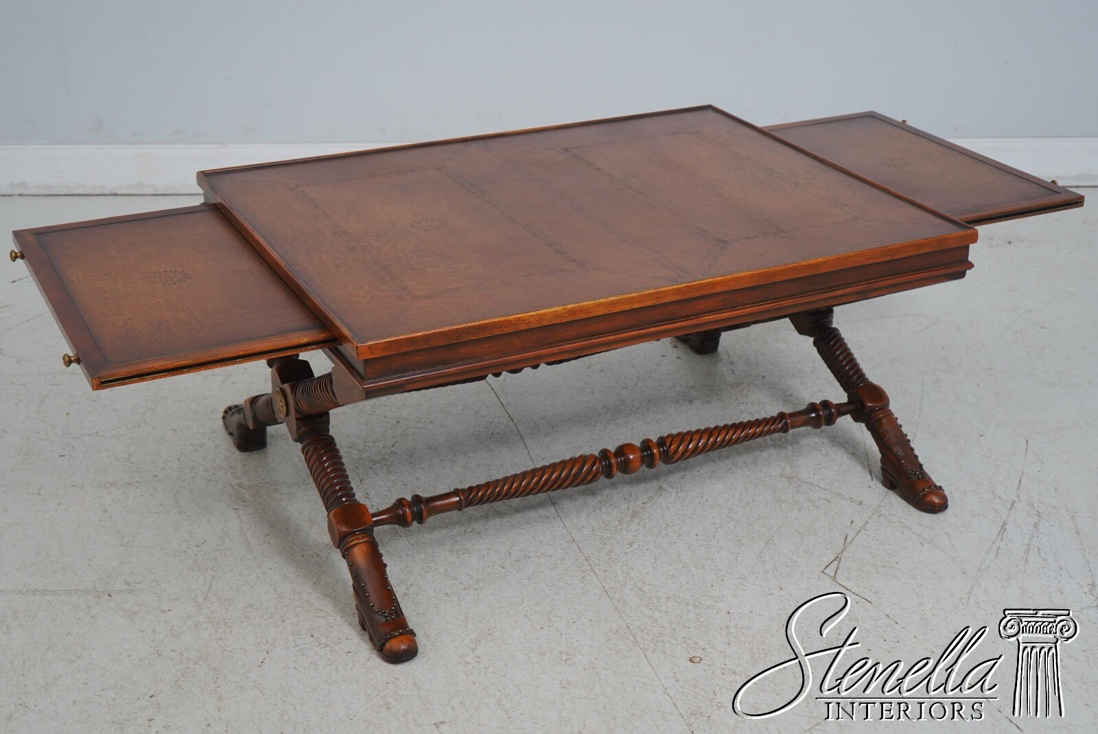 L64739EC: THEODORE ALEXANDER Leather Top Shoe Foot Coffee Table - Etsy