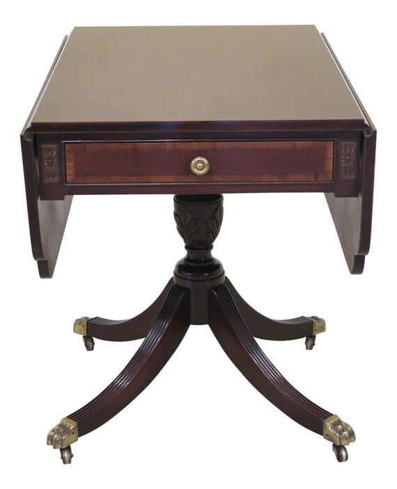 46089ec Drop Leaf Mahogany Duncan Phyfe Large 1 Drawer Etsy