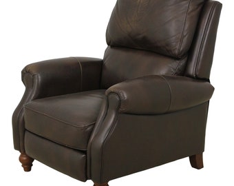 F56853EC: Brown Leather Reclining Living Room Chair