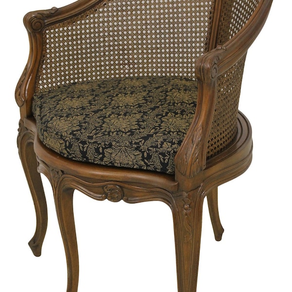 58600EC: French Louis XV Cane Back Occasional Corner Chair
