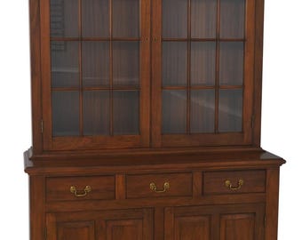L72867: Country Chippendale Hand Crafted Walnut Cupboard