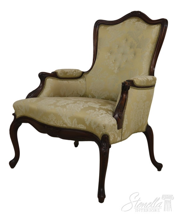 55487EC: Victorian French Louis XV Style Carved Mahogany Parlor Chair