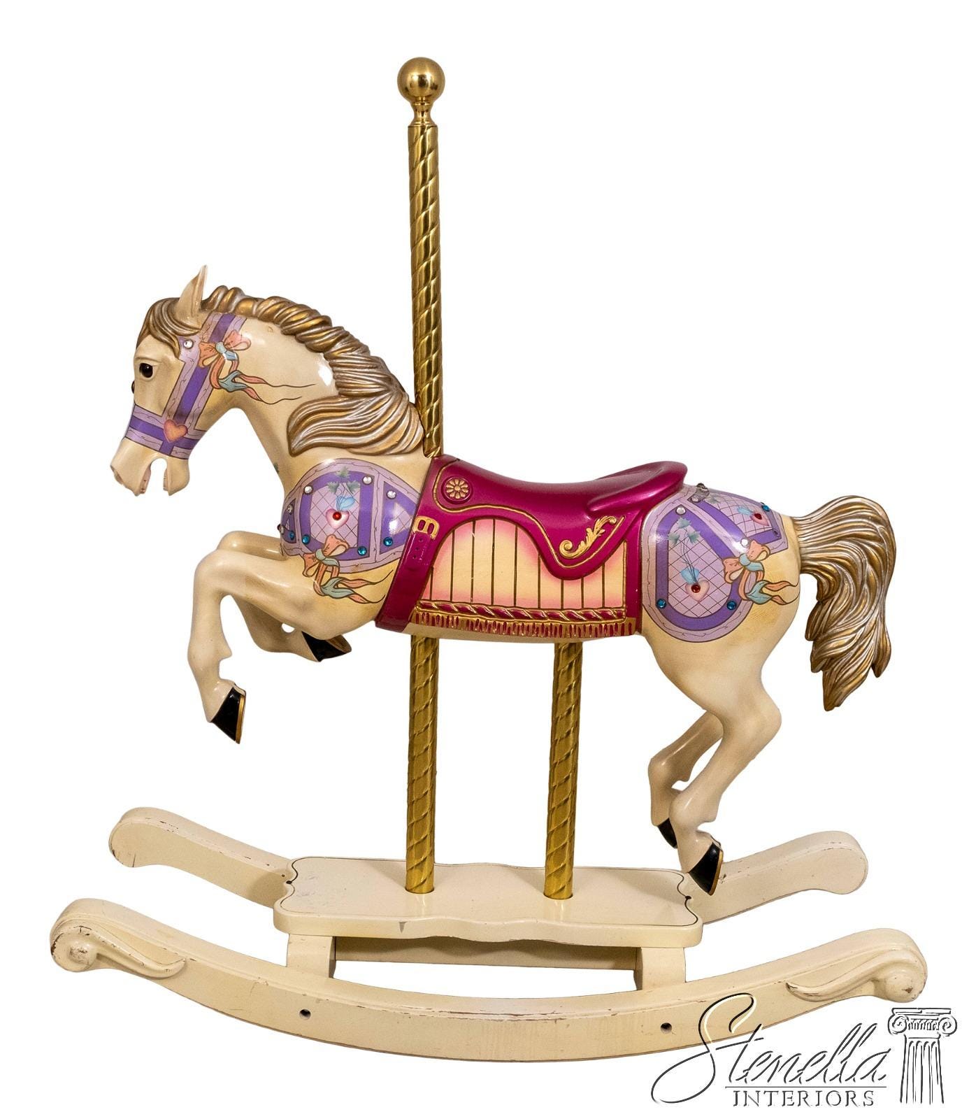 F69744: S&S WOODCARVERS Diana Ross Model Carousel Wooden Rocking